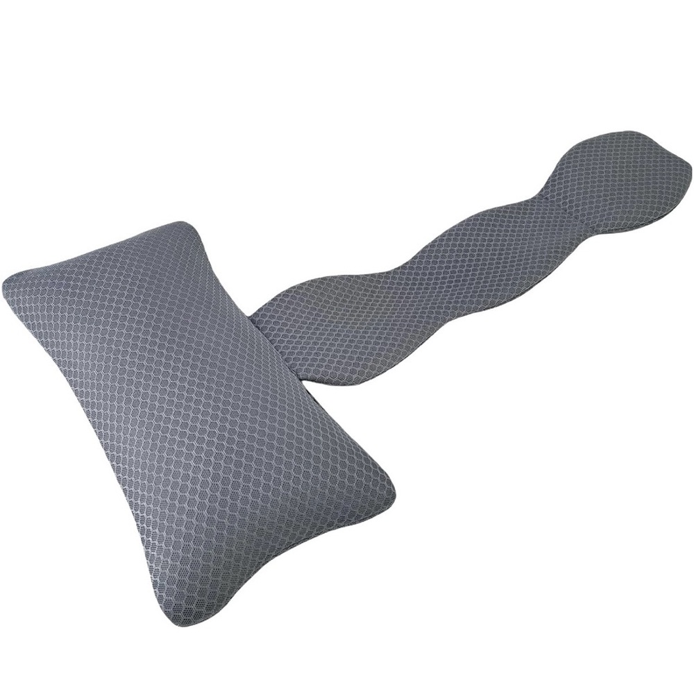 Gray Patterned Pillow with Neck Support